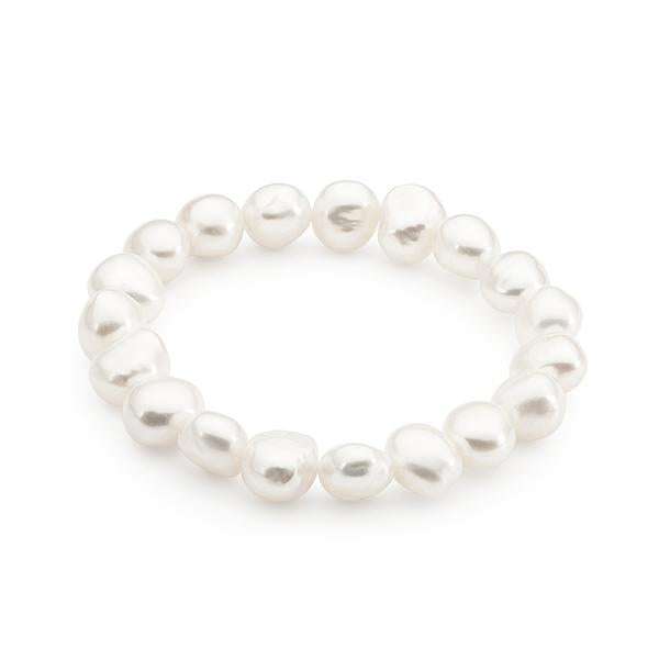 White Freshwater Keshi Pearl Bracelet 