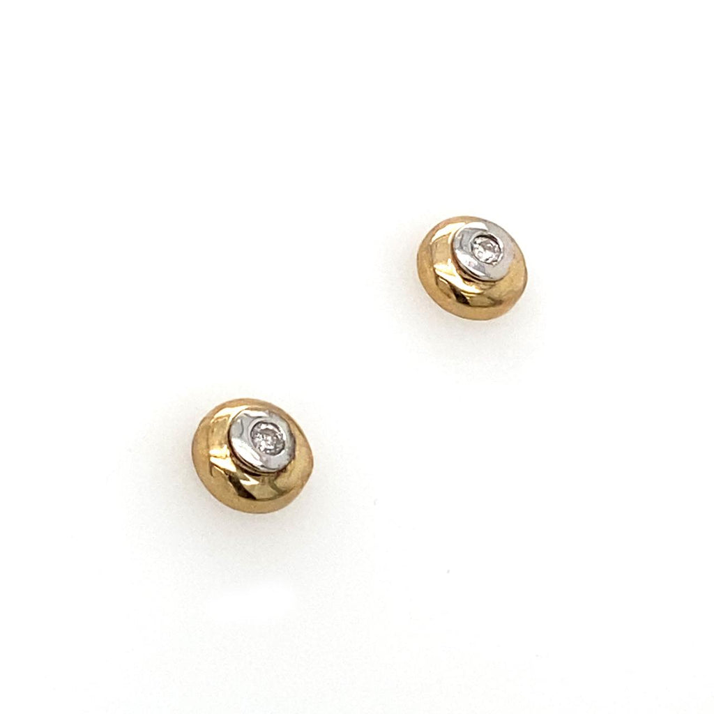 9ct Yellow Gold Diamond Stud Earrings