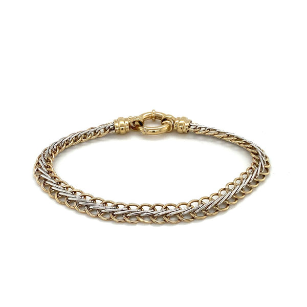  	9ct 2tone Fancy Wire Link Bracelet