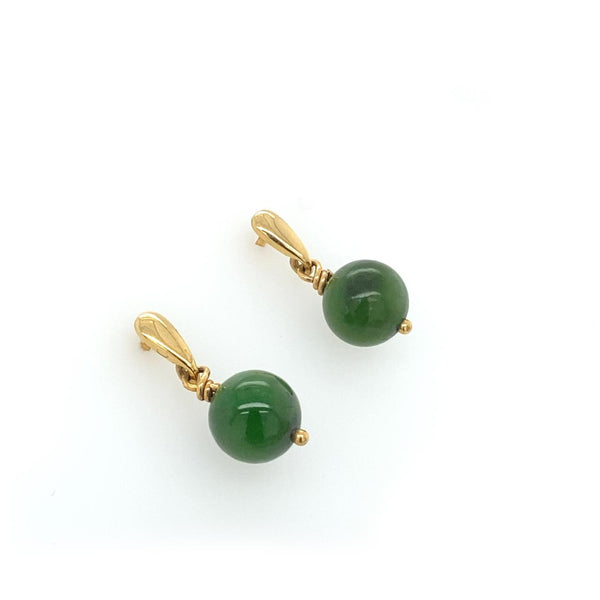 9ct Yellow Gold Jade Drop Earrings