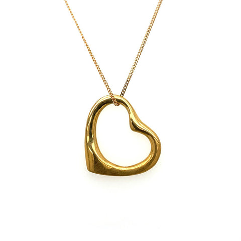 9ct Yellow Gold Floating Heart Pendant
