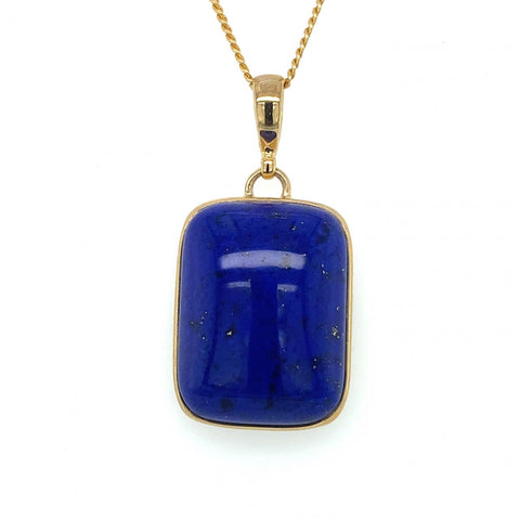 9ct Yellow Gold Lapis Pendant