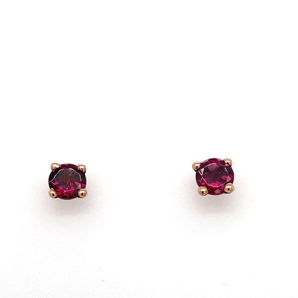 9ct Rose Gold Rhodolite Stud Earrings