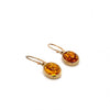9ct Yellow Gold Baltic Amber Drop Earrings