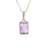 Sterling Silver Rectangle Amethyst Pendant