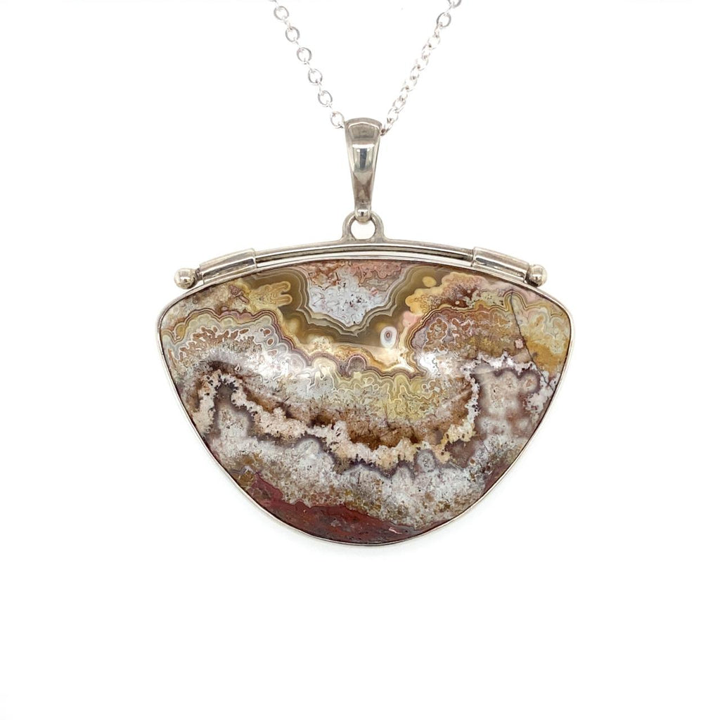 Sterling Silver Crazy Lace Agate Pendant