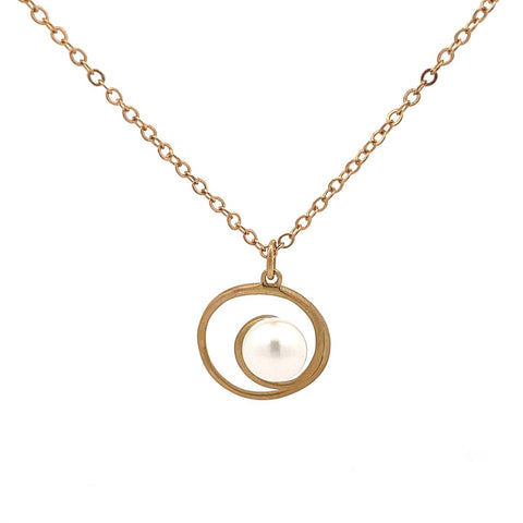 9ct Yellow Gold Freshwater Pearl Pendant