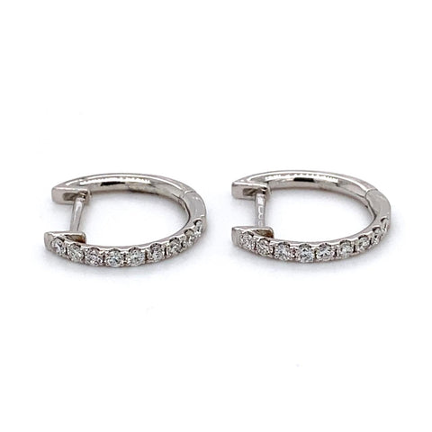 18ct White Gold 0.30pt Diamond Huggie Earrings