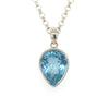 Sterling Silver Teardrop Blue Topaz Pendant