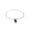  	Sterling Silver Oval Curb Link Bracelet with Ametrine Crystal