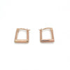 9ct Rose Gold Oblong Square Hoop Earrings