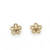 9ct Yellow Gold Simplistic Flower Stud Earrings