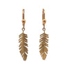 9ct Yellow Gold Leaf Drop Earrings