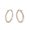 9ct Yellow Gold Curved Oval Hoop Earrings