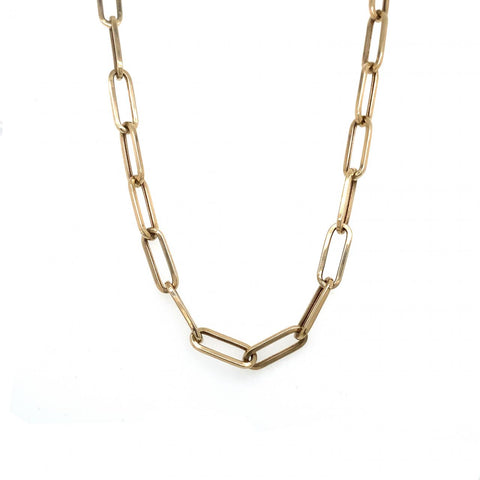 9ct Yellow Gold Wide Oblong Trace Necklet