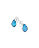 Sterling Silver Light Solid Opal Teardrop Stud Earrings