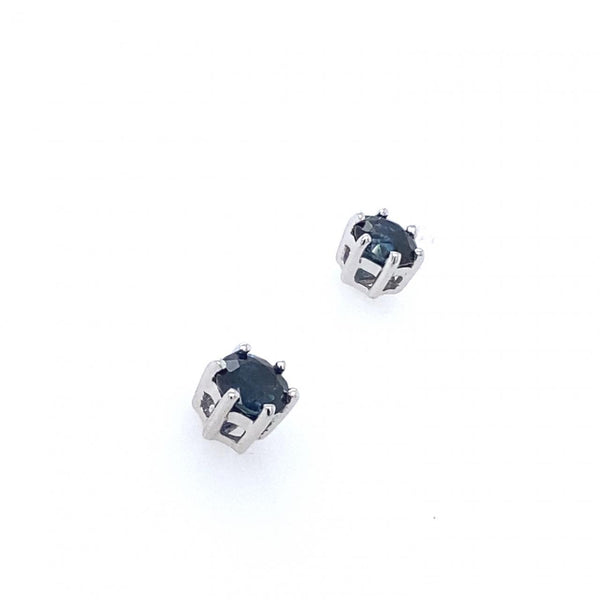 9ct White Gold Australian Sapphire Stud Earrings