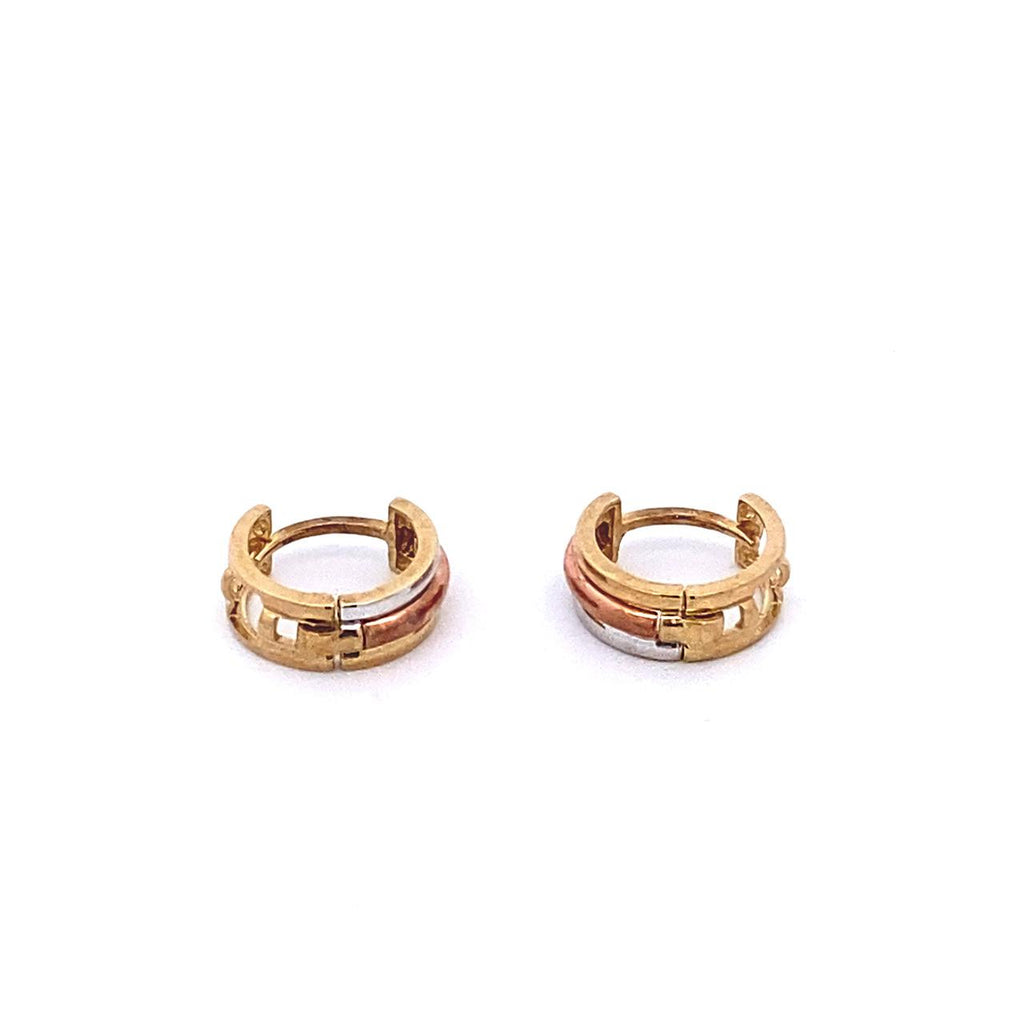 9ct 3tone Huggie Earrings 