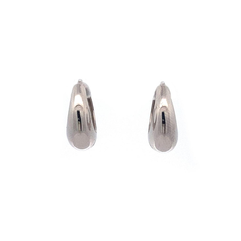 9ct White Gold Tapered Huggie Earrings