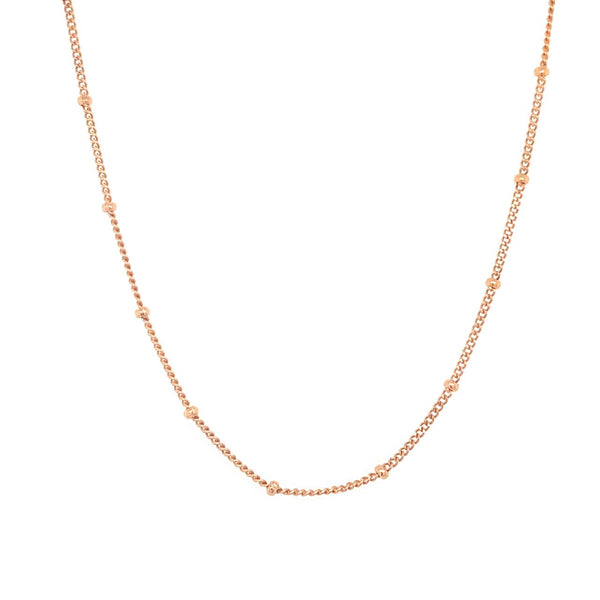 9ct Rose Gold Italian Diamond Cut Curb/Solid Ball Chain