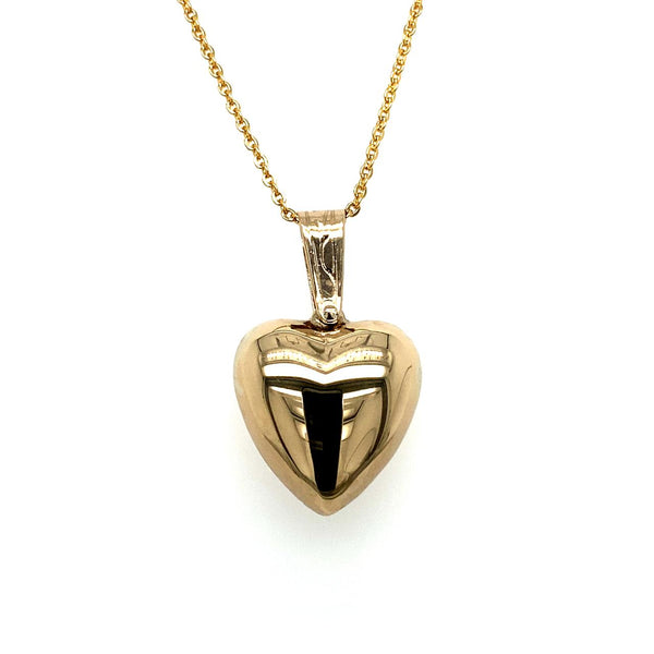 9ct Yellow Gold Puff Heart Pendant