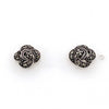 Sterling Silver Marcasite Rose Stud Earrings