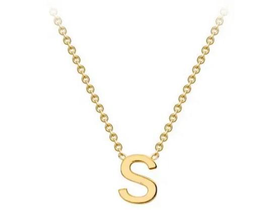 9ct Yellow Gold Delicate Initial S Necklace