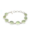  	Sterling Silver Cabachon Prehnite Bracelet