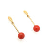 9ct Yellow Gold Coral Long Drop Earrings