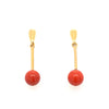 9ct Yellow Gold Coral Long Drop Earrings