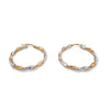  	9ct 2tone Twisted Hoop Earrings