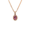 9ct Rose Gold Pink Tourmaline & Diamond Pendant