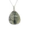 Sterling Silver Prehnite Teardrop Bezel Set Pendant