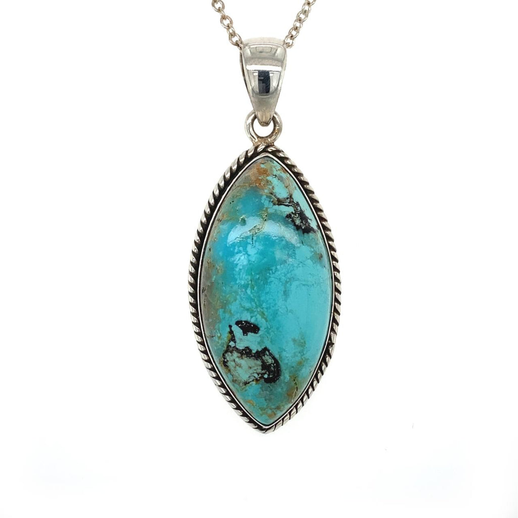 Sterling Silver Green Mohave Turquoise Pendant