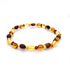 Multi Coloured Small Amber Bead Elastic Bracelet