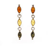  	Sterling Silver Marquise Amber Drop Stud Earrings