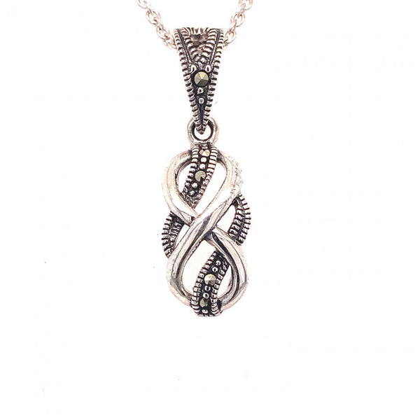 Sterling Silver Marcasite Infinity Knot Pendant