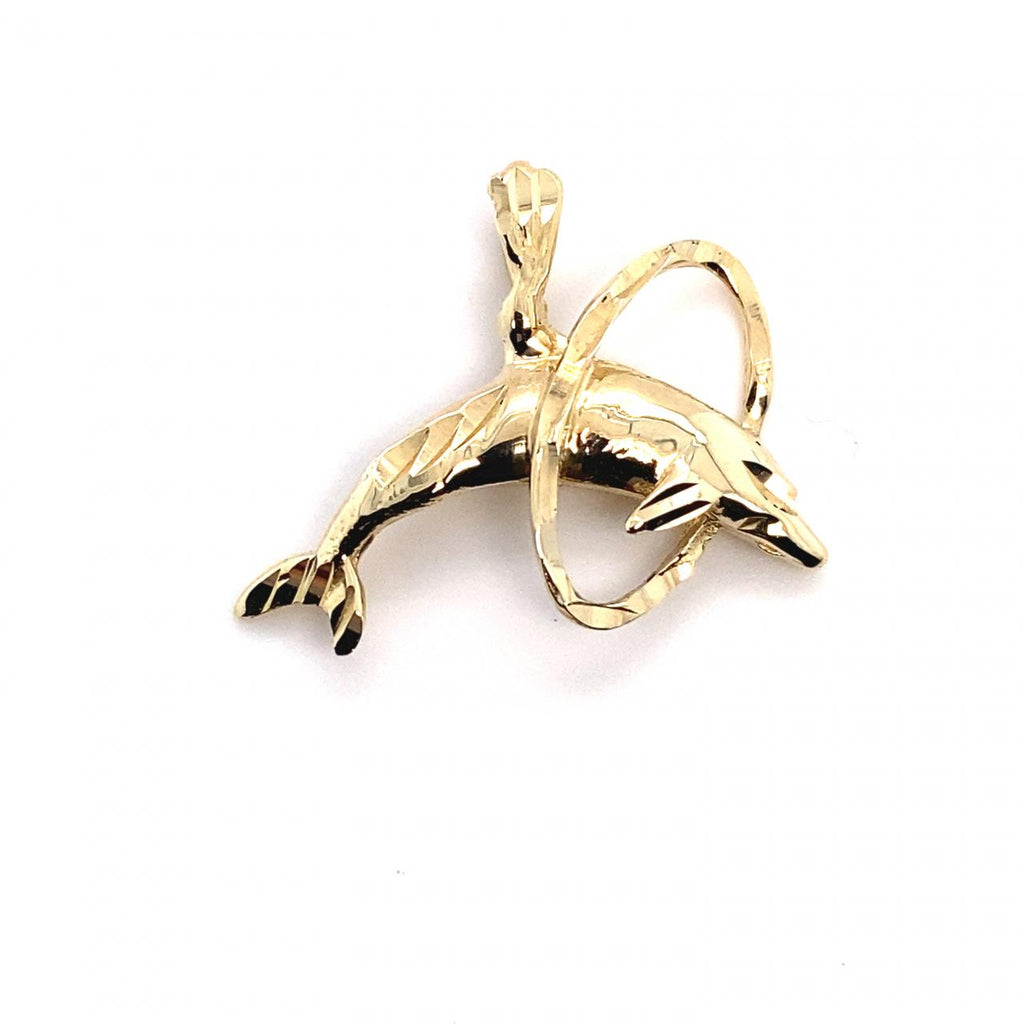 9ct Yellow Gold Show Dolphin Charm