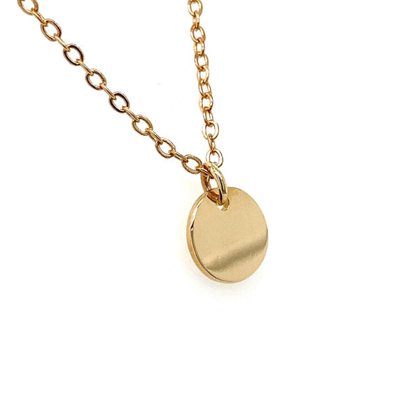 9ct Yellow Gold 9.5mm Round Engraving Pendant
