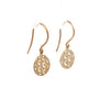  	9ct Yellow Gold Flower Of Life Hook Earrings
