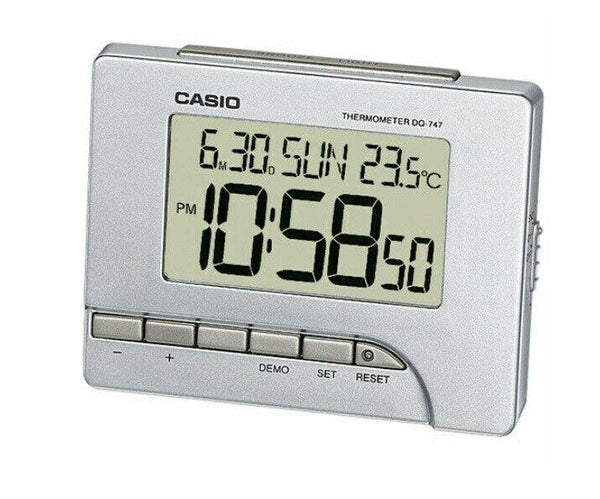 Casio Silver LED Digital LCD Thermometer Display Alarm Clock