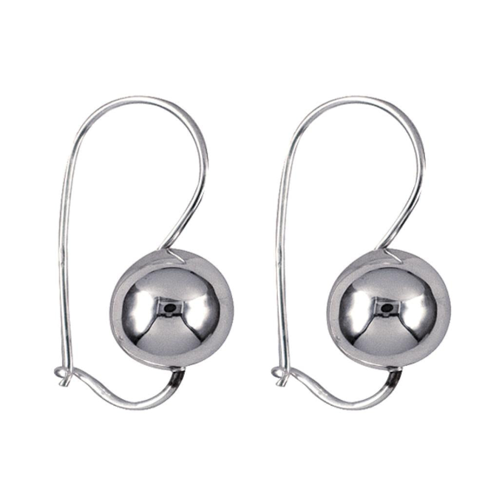 Sterling Silver Hollow 10mm Euro Ball Earrings