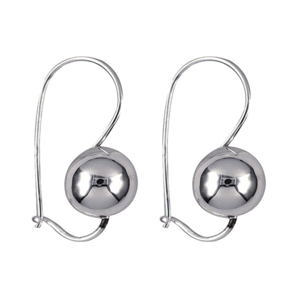 Sterling Silver Hollow 10mm Euro Ball Earrings