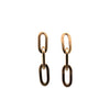9ct Yellow Gold Oblong Link Drop Earring