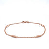 9ct Rose Gold Delicate Trace Link Bracelet With Shiny Bars