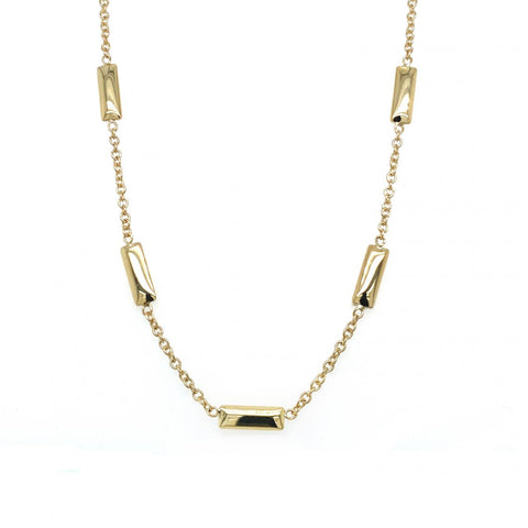 9ct Yellow Gold 45cm Trace Link Chain With Shiny Bars