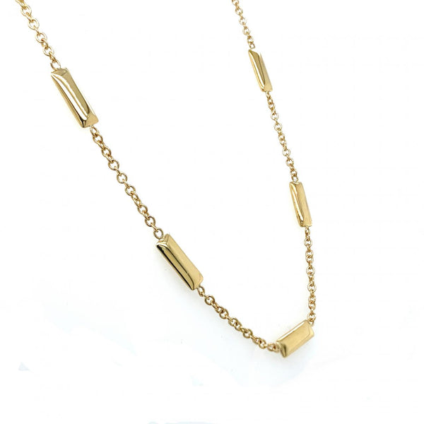 9ct Yellow Gold 45cm Trace Link Chain With Shiny Bars