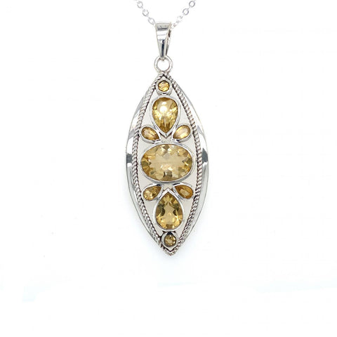 Sterling Silver Multi Citrine Pendant 