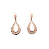 9ct Rose Gold Filigree Design Drop Earrings 