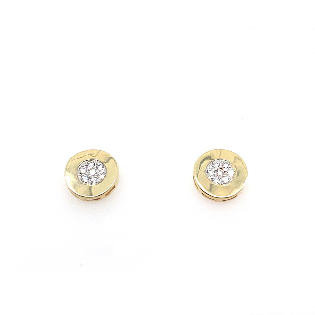 9ct Yellow Gold Diamond Stud Earrings 